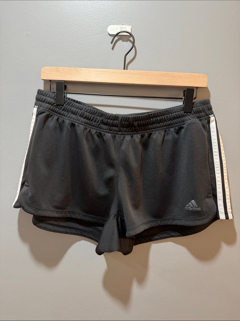 adidas Black Women’s Athletic Shorts with White Side Stripes